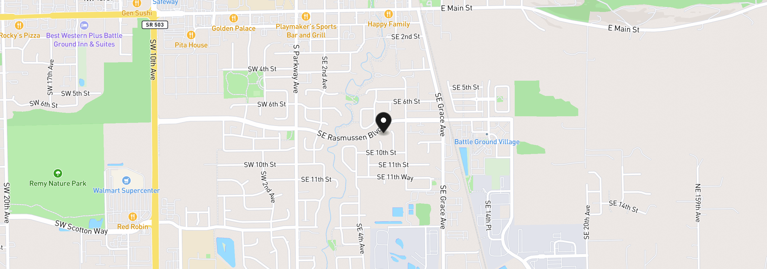 Map showing the location of 901 SE 6th Ct, Battle Ground, Wa 98604