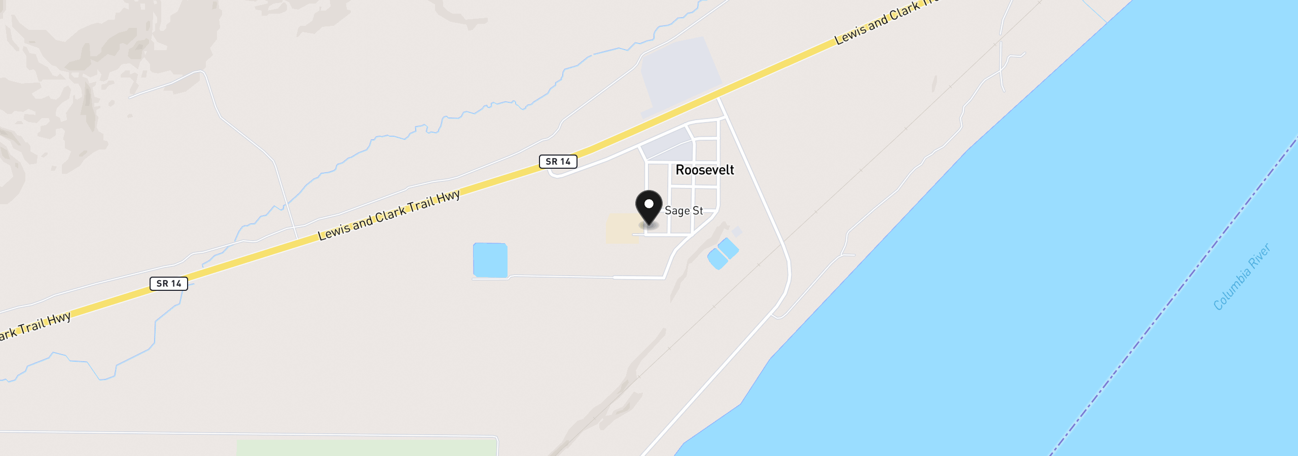 Map showing the location of Locust St 18, Roosevelt, Wa 99356