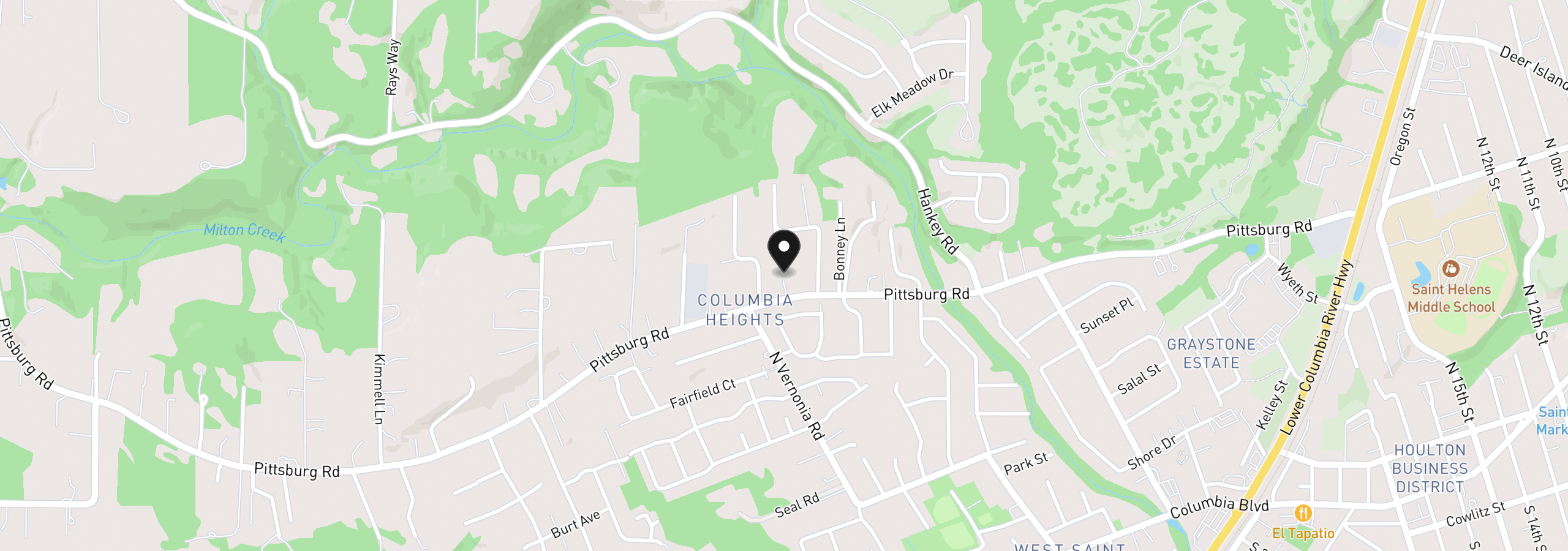Map showing the location of 35413 Pittsburg Rd, St. Helens, OR 97051