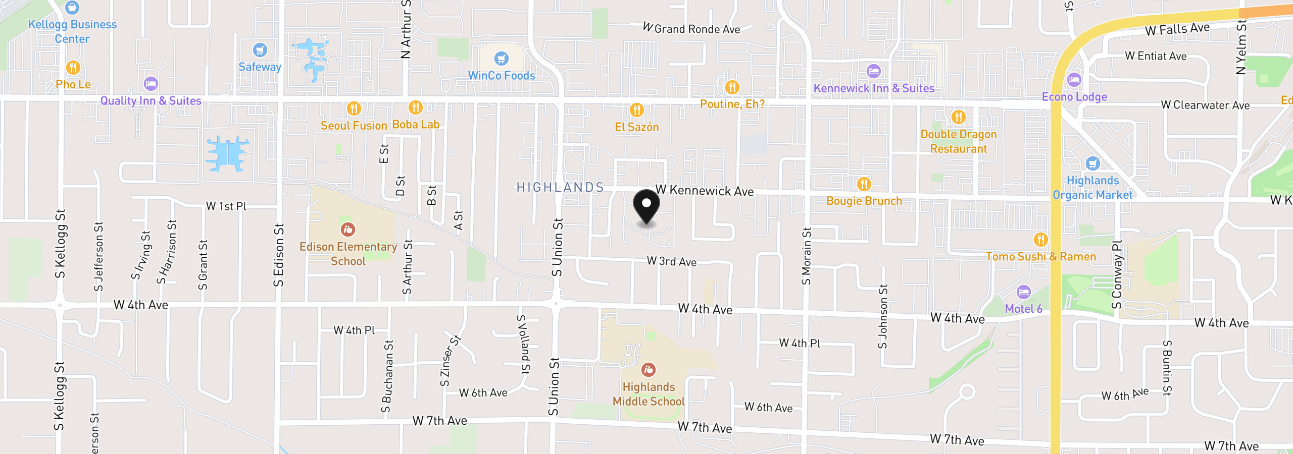 Map showing the location of 4203 W Kennewick Ave 28, Kennewick, Wa 99336