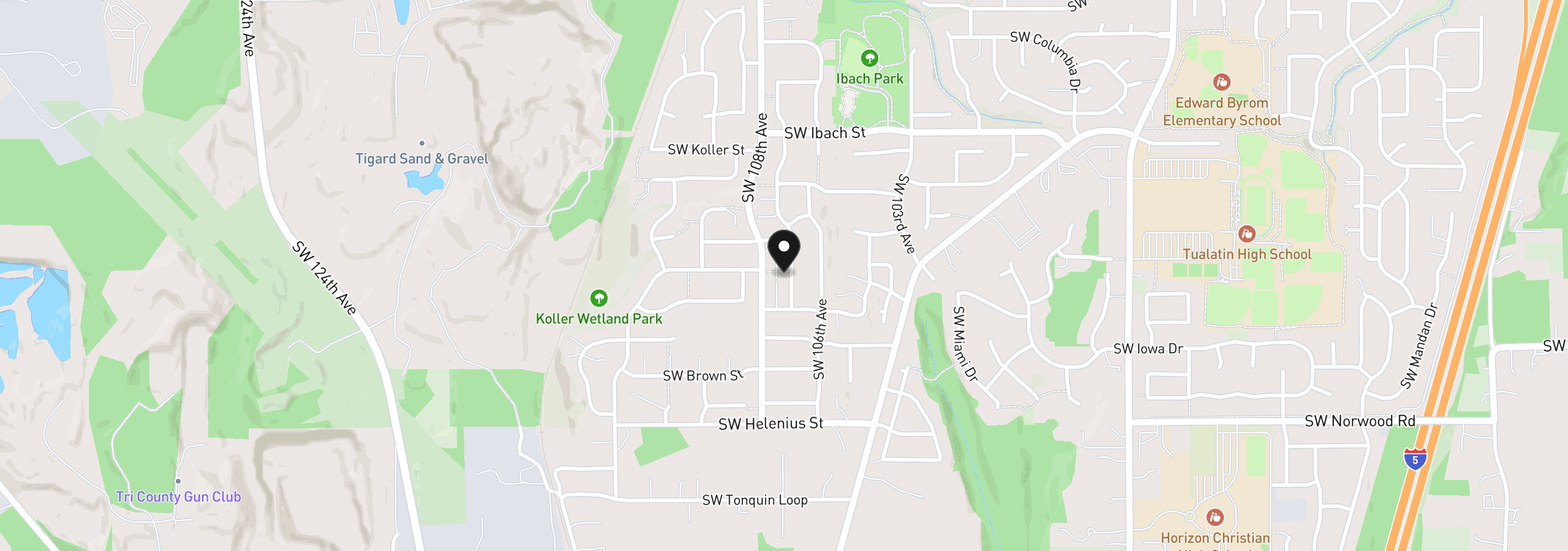 Map showing the location of 22497 SW 107th Ave, Tualatin, OR 97062