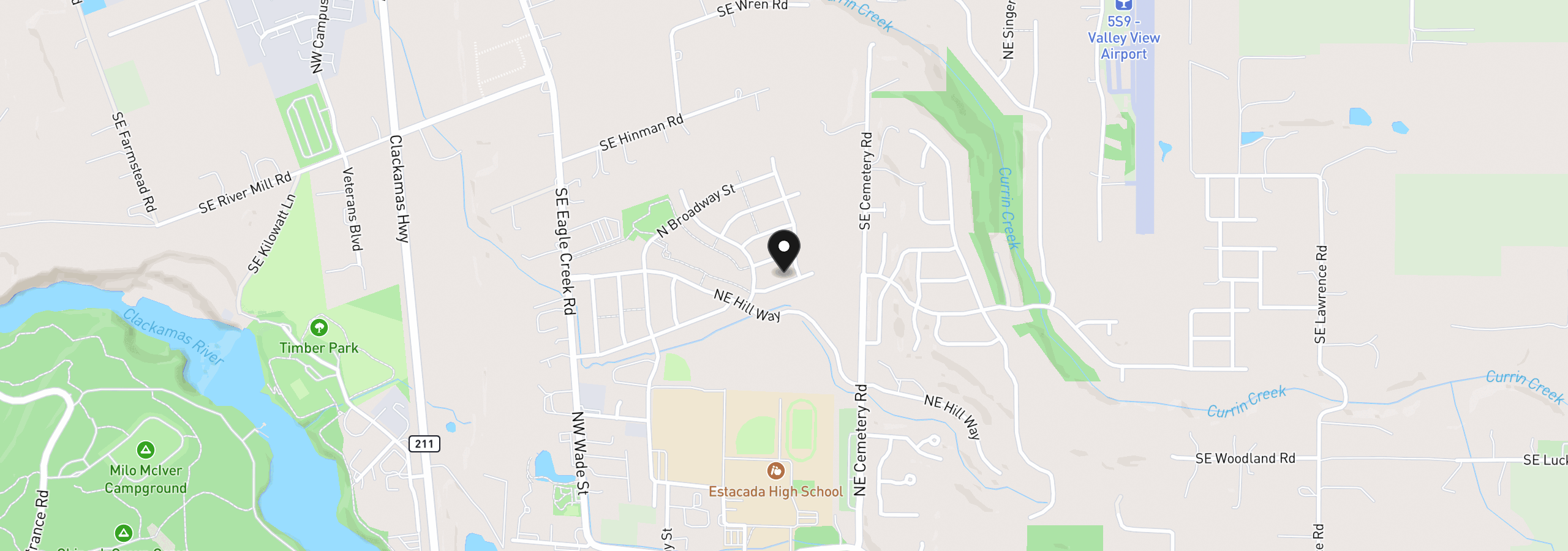 Map showing the location of 503 NE Timberline St, Estacada, OR 97023
