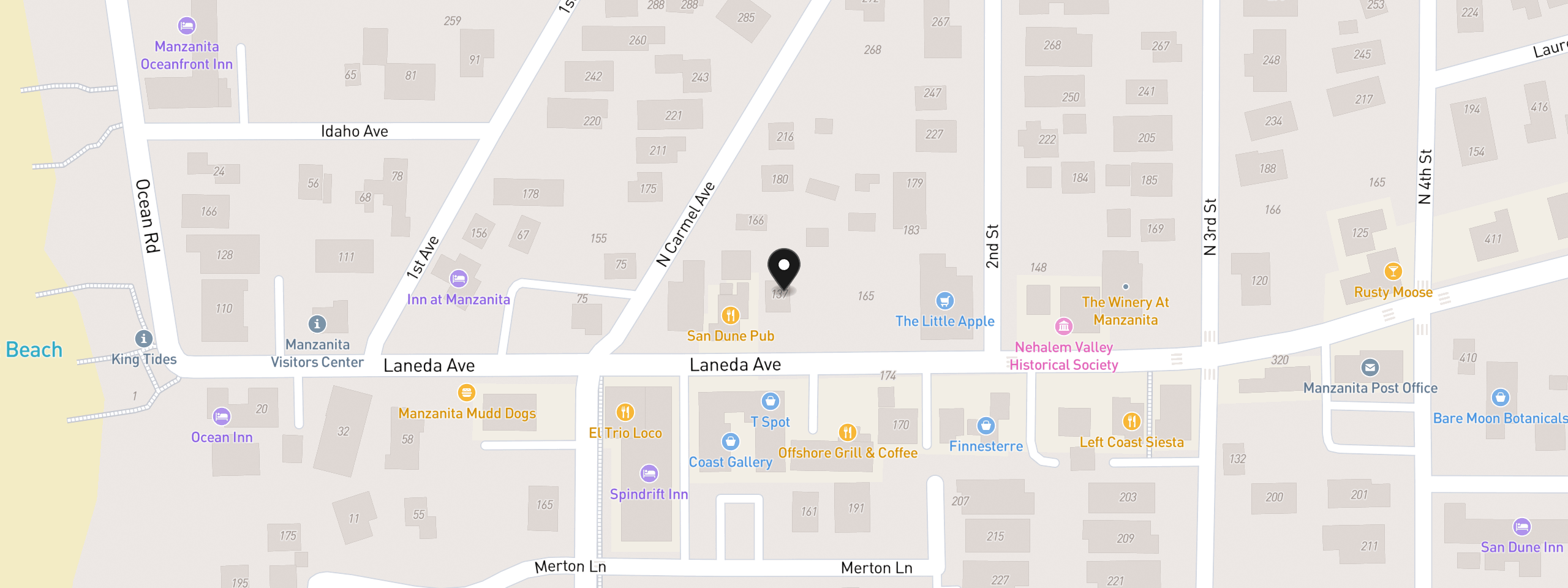 Map showing Home + Sea Realty at 137 Laneda Ave, Manzanita, OR